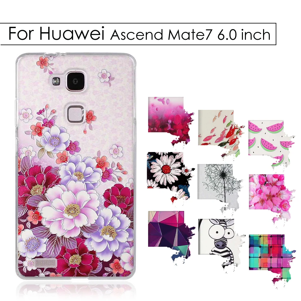 Для huawei mate 7 Чехол для телефона 3D рельефный дизайн Мягкий ТПУ силиконовый чехол Ascend с стерео