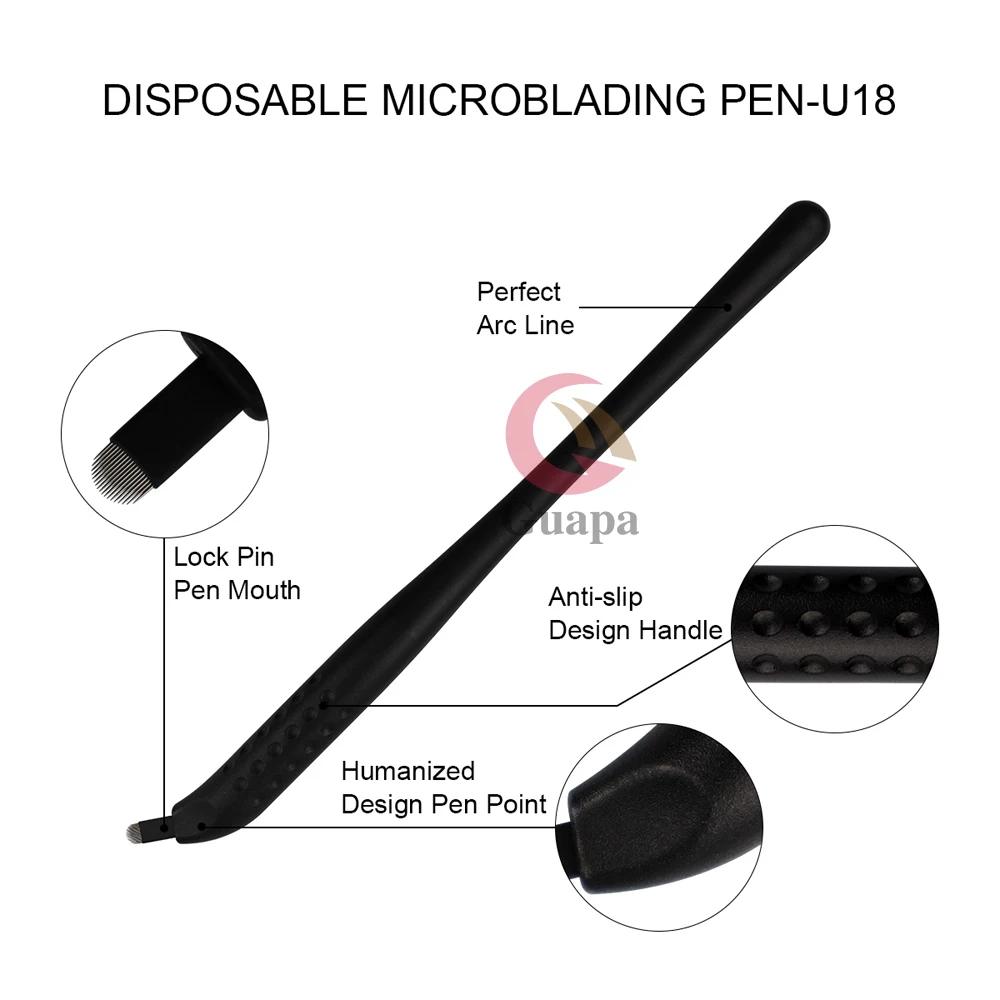 10 шт. Стерильная ручка для микроблейдинга бровей одноразовая ручная тату с