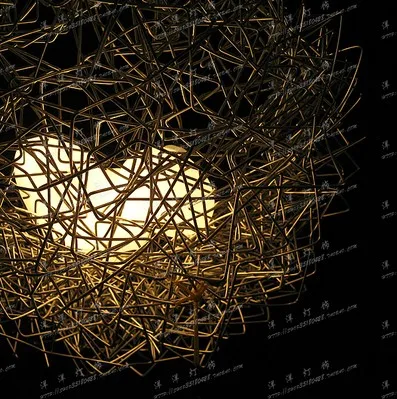 Птичье гнездо яйца лампы креативные подвесные светильники серебро/золото