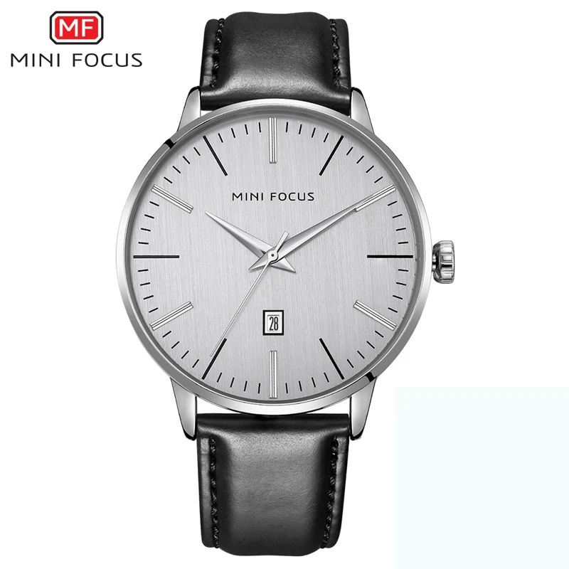 Watches Men 2019 Top Brand Luxury MINI FOCUS Waterproof Leather Watch Mens White Wristwatches Man Minimalist | Наручные часы