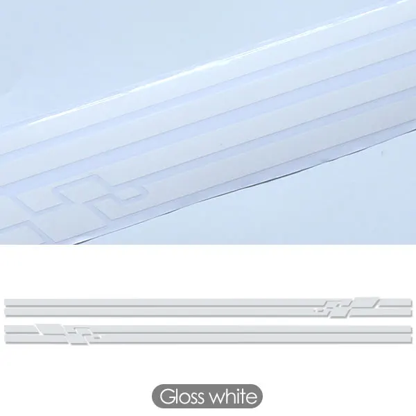 Gloss White Автомобильный Стайлинг боковая полоса графическая юбка Переводные картинки наклейки для автомобиля для Renault Sport Clio Megane ford foucs 2 3 Golf 6 7 аксессуары - Название цвета: Gloss White