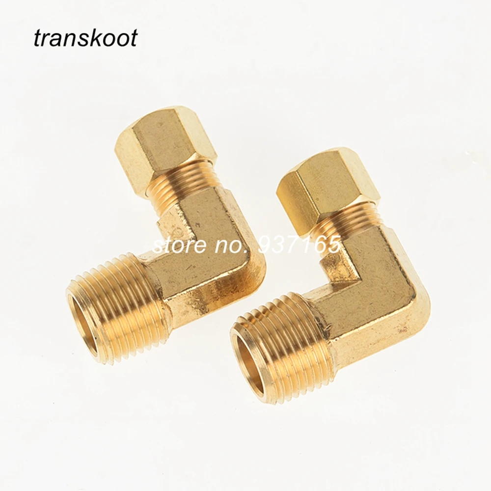 Трубка O.D 1/8 &quot3/16&quot 1/4 &quot5/16&quot &quotс резьба NPT&quot папа &quotлатунный шланг фитинг 90