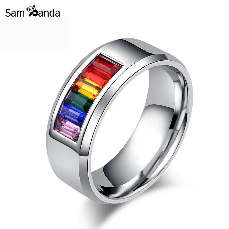 Мужские летние цветные кольца ювелирные изделия великолепные из титановой стали