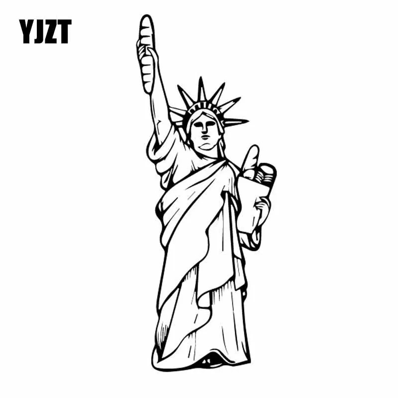 

YJZT 7 см * 17,8 см изящная Статуя Свободы виниловая наклейка украшенная Автомобильная наклейка Красивая Черная/Серебряная Фотография