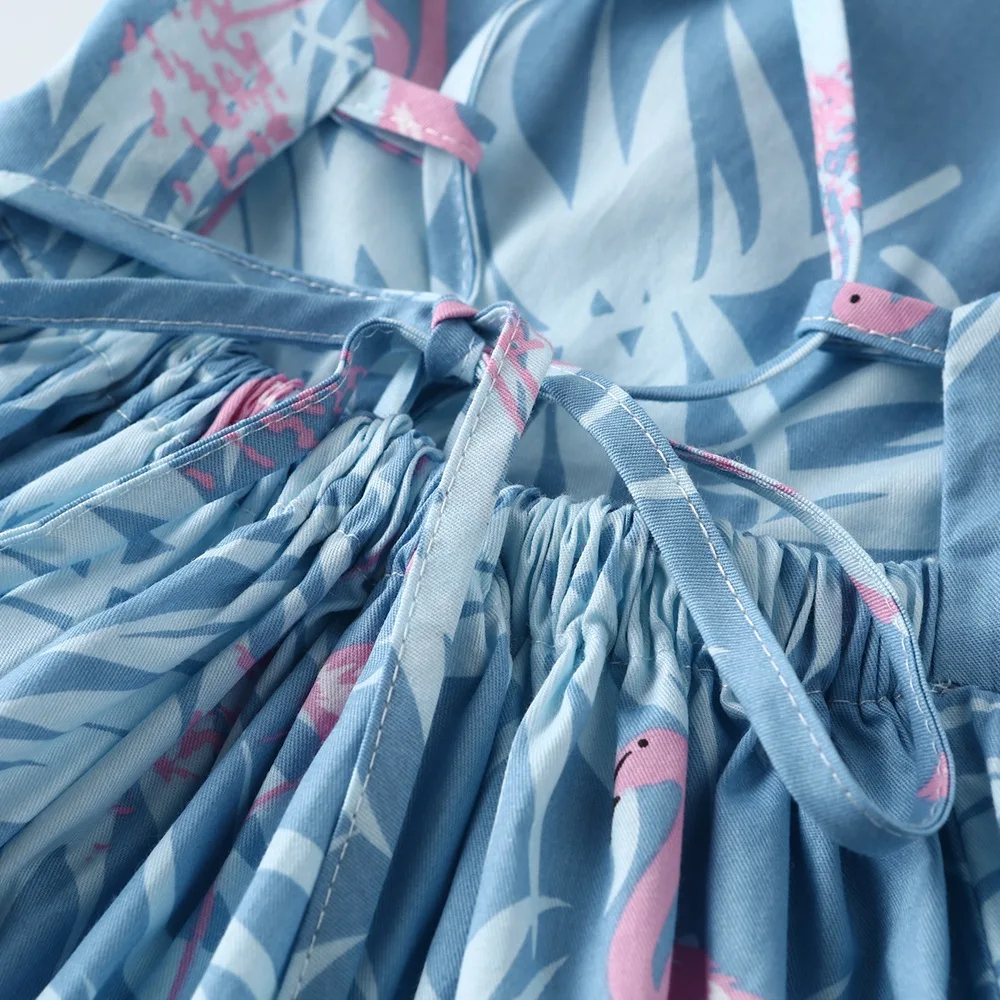 Распродажа! Летнее Хлопковое платье с открытой спиной и цветочным принтом |