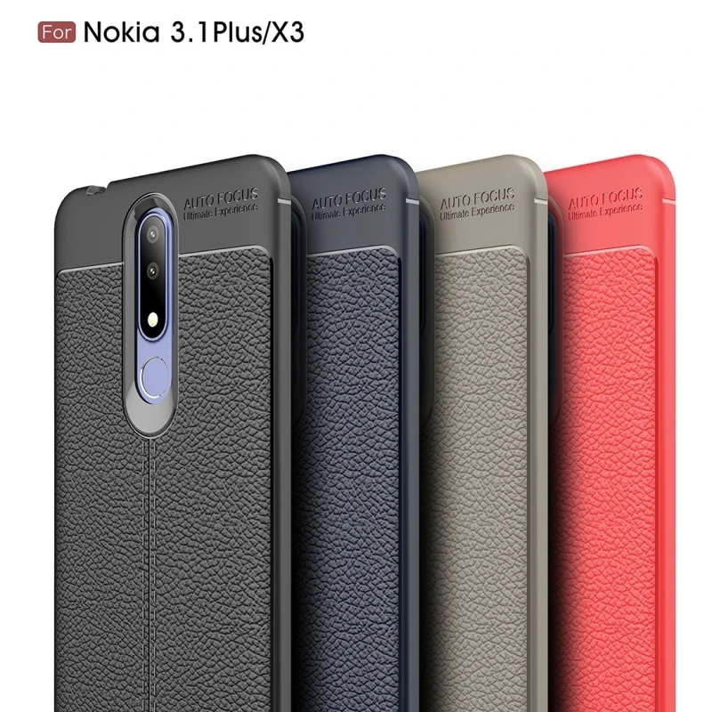 Чехол HAWEEL для телефона Nokia 3 1 Plus/X3 текстура личи ударопрочный чехол из ТПУ