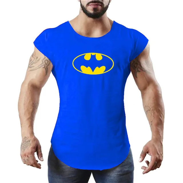 Мужская футболка без рукавов с принтом Бэтмена для фитнеса бодибилдинга занятий