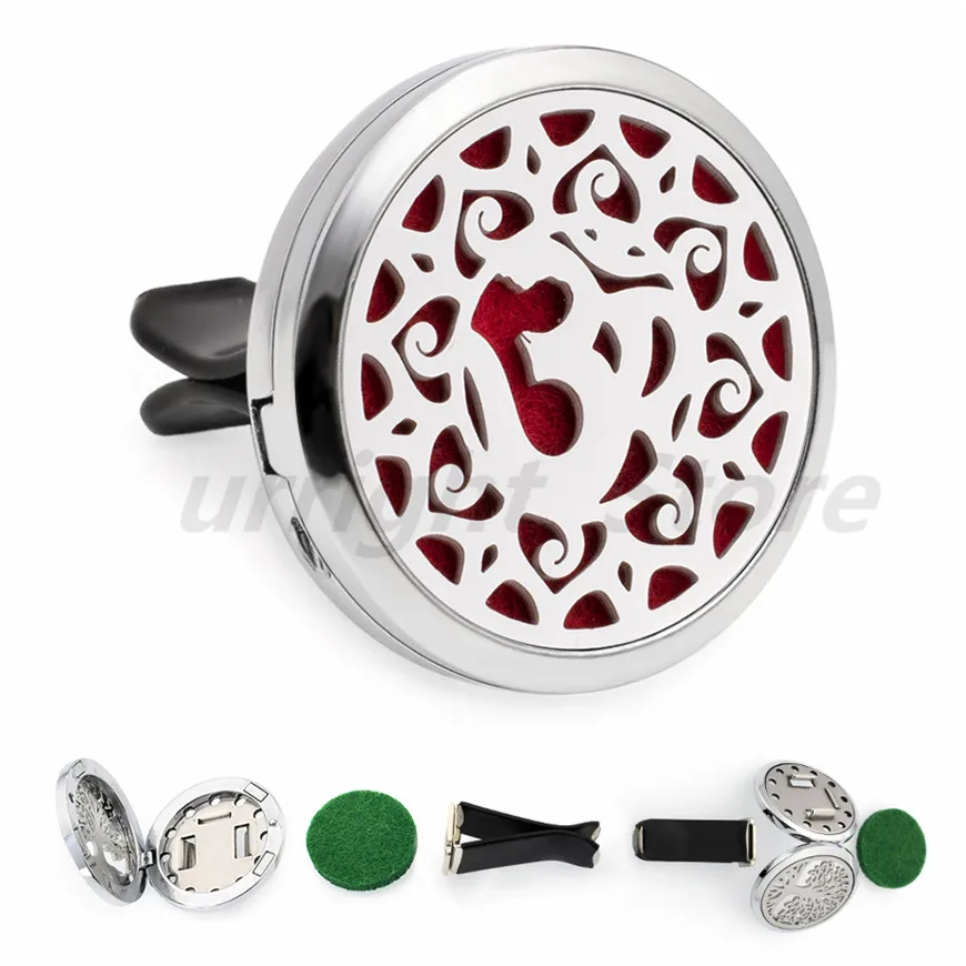 Tree of life Unicorn 30mm Magnetic Diffuser Locket Removable Car Vent Clip Essential Oil Perfume Aroma Air Freshener Free 10Pads | Украшения