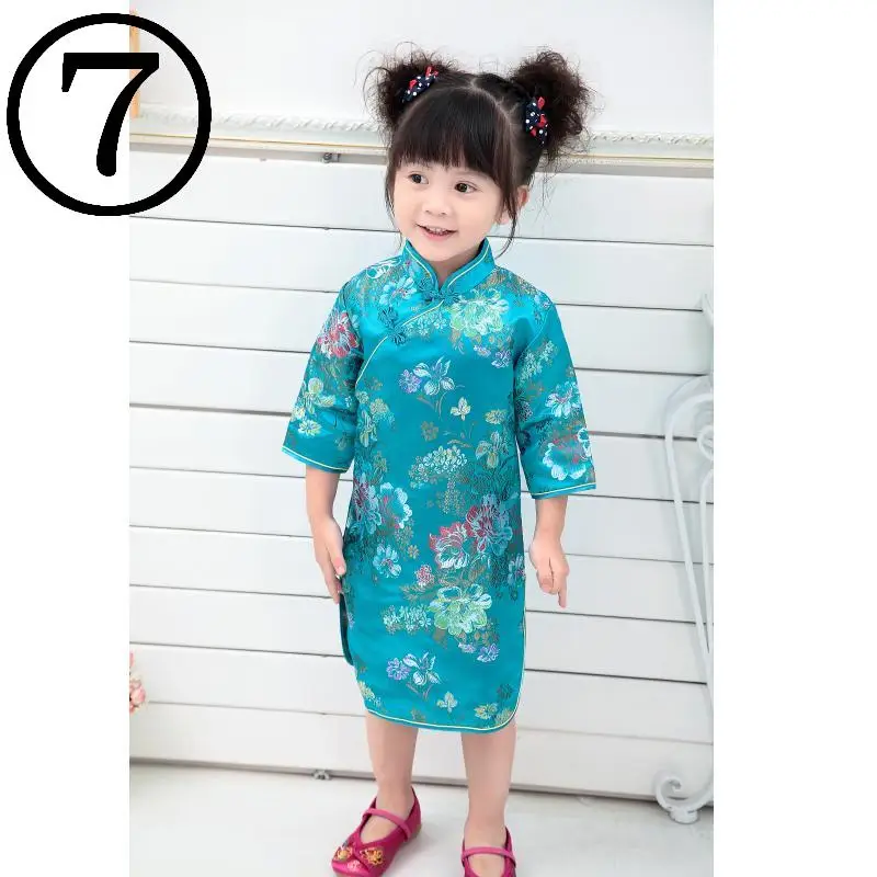 Красные платья Qipao для маленьких девочек детская одежда на новый год 2018 наряды