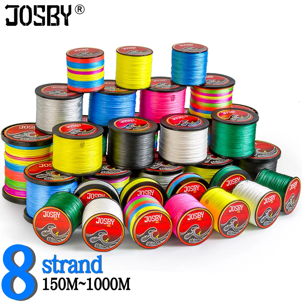 JOSBY плетеной лески 8 прядей 300 м 500 1000 150M100% ПЭ Multifilamento плетеный Карп Рыболовная Fly