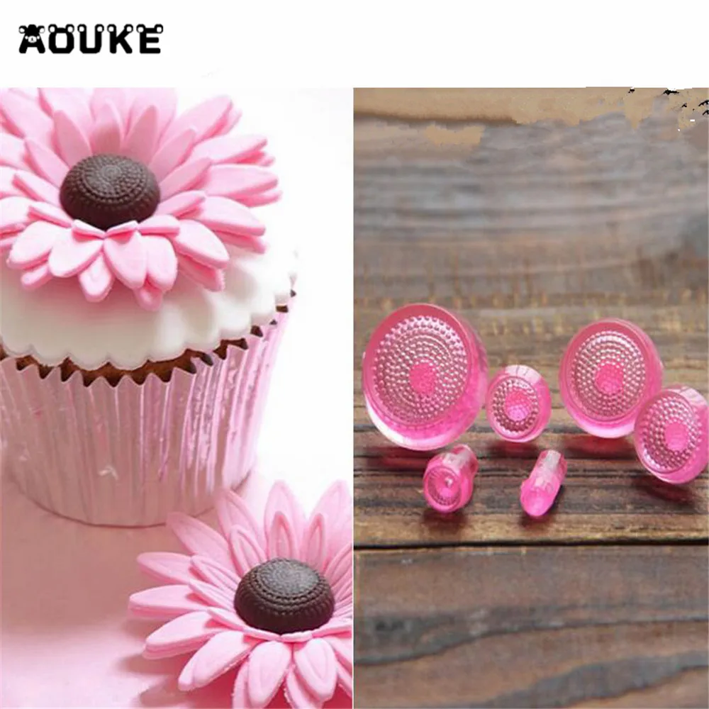 6 шт./компл. цветок маргаритки печенья Подсолнух Плунжер резчик для мастики