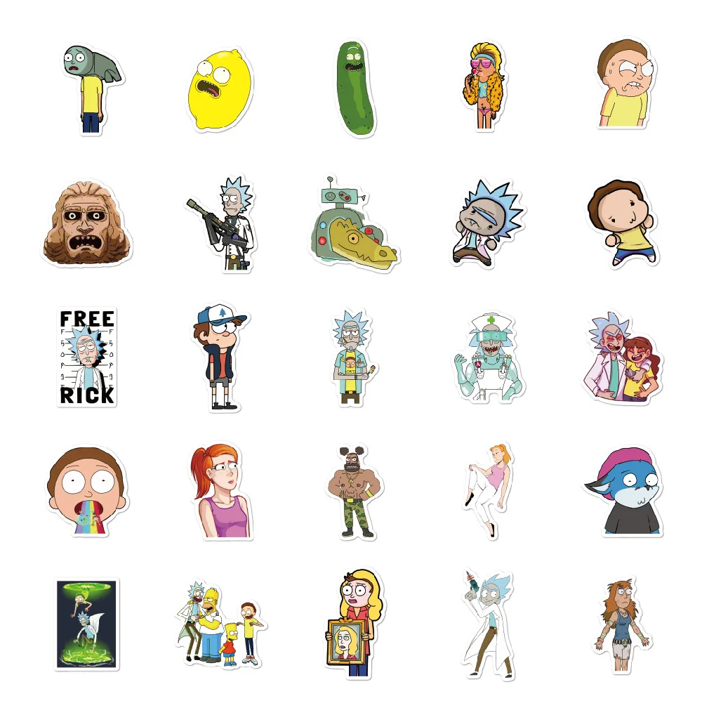 100 шт Рик и Морти стикер с рисунком из мультфильма для автомобиля электроскутер