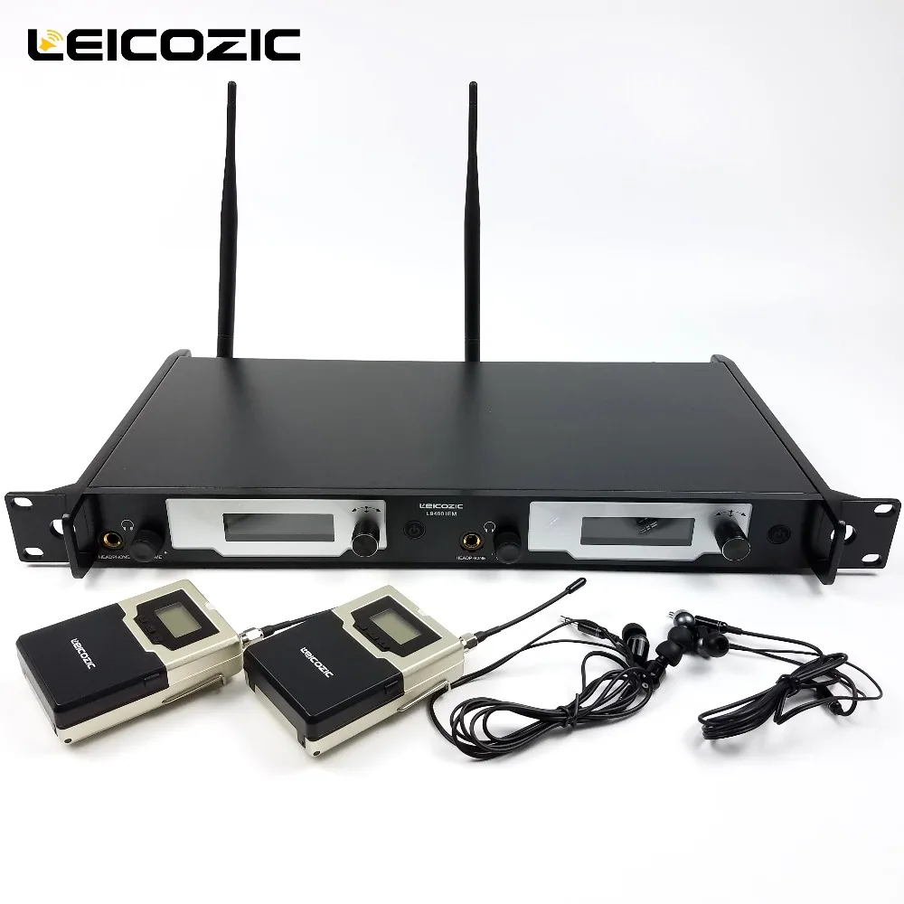 Leicozic беспроводная система контроля в ушах UHF IEM мониторинга сцены L9400 4 приемника