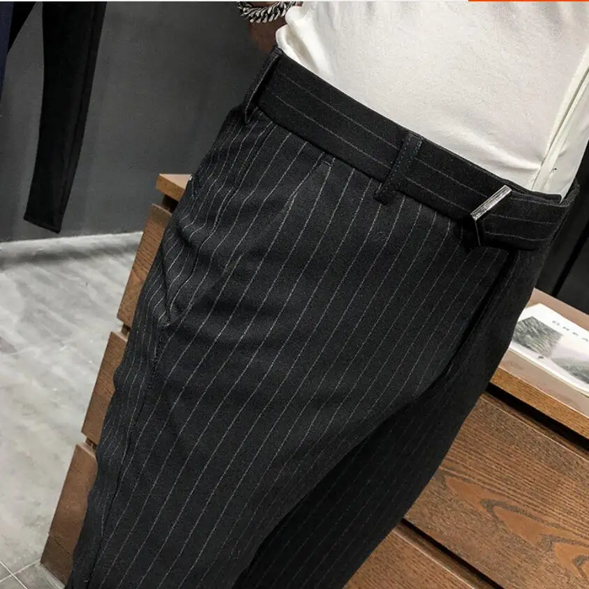 Мужские повседневные брюки в полоску деловые из чистого хлопка размеры 28 36 осень
