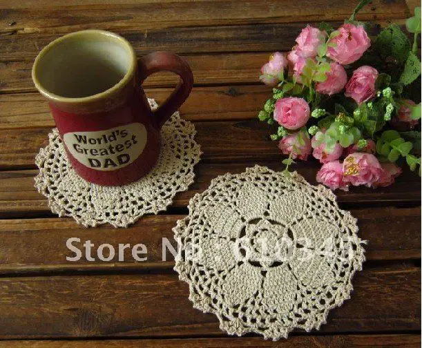 Бесплатная доставка оптовая продажа 100% хлопок ручная работа коврик для чашки
