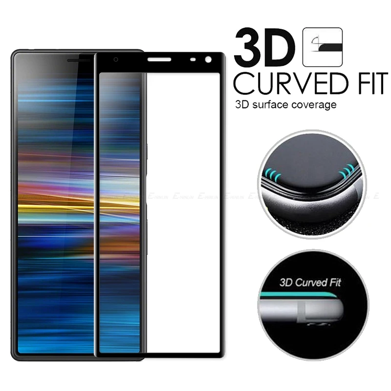 3D изогнутый край Полное покрытие жесткое закаленное стекло для Sony Xperia 8 Lite 5 1 10 II III