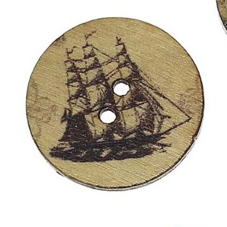 Rushed New Wooden Buttons 100 Pcs Wood Sewing Decorative Scrapbooking Vintage Pattern Jewelry Diy 20mm | Дом и сад