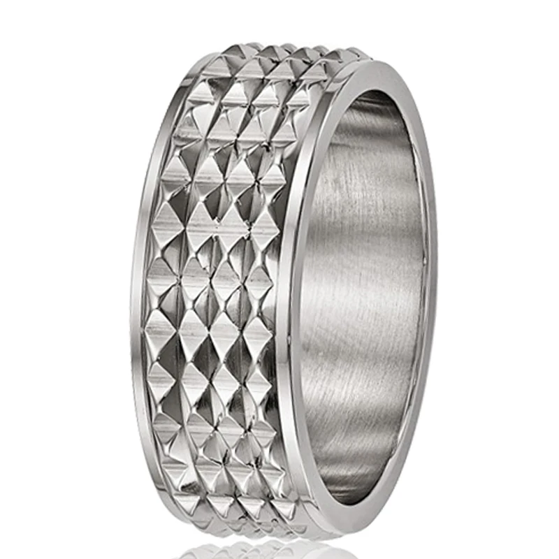 Кольцо из чистого титана унисекс Размер 7 13 TI054R 8 мм|jewelry person|jewelry sapphire ringsring jewelry silver