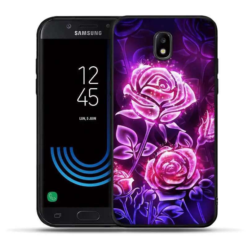 Чехол с цветами розы для Samsung Galaxy J3 J5 J7 2016 2017 чехол телефона J2 Prime G530 j4 J6 Plus 2018 Funda Coque