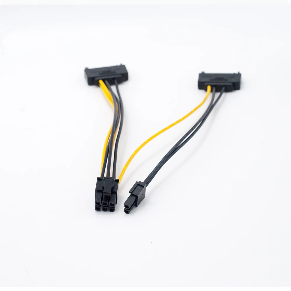 Кабель питания RGeek с двойным 15-контактным разъемом SATA папа на 8 контактов (6 + 2) PCI-E