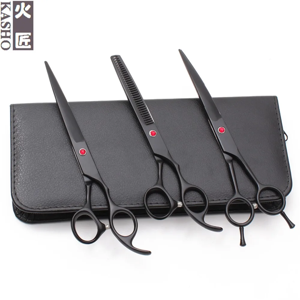D3Pcs костюм 7 &quot17 5 см JP Титан Kasho парикмахер для собаки резки + истончение ножницы
