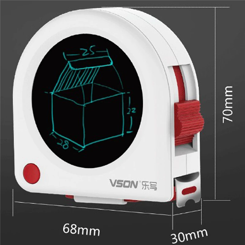 Новейшая 5 м ЖК дисплей Выдвижная мерная рулетка ручная запись лента измерение