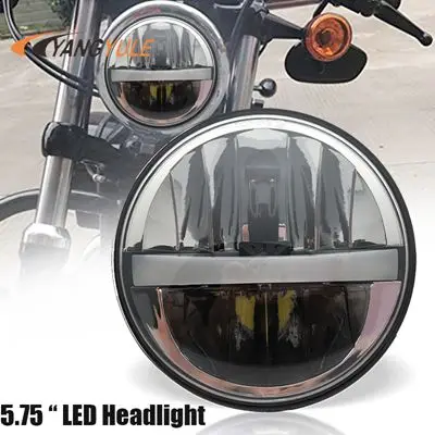 black 5,75 дюйма 36 W Светодиодный круглая фара для мотоцикла Wide Glide XL1200X FXDX семьдесят два фар светодиодный 5 3/" фары - Цвет: black