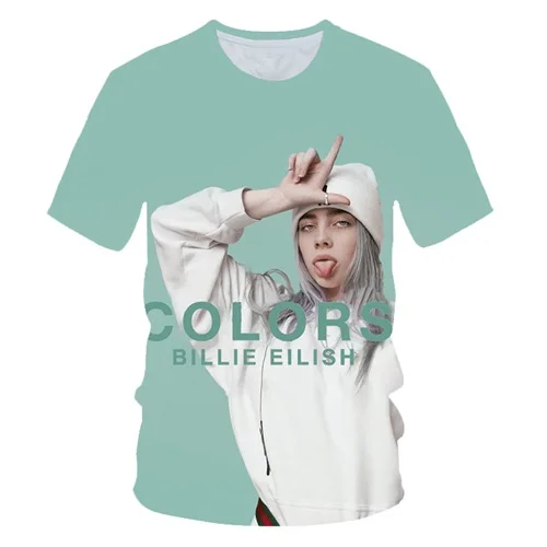 Лидер продаж, футболка с принтом Billie Eilish, Мужская/wo, Songstress, 3D, хип-хоп футболка, повседневная, уличный стиль, одежда, шесть футов под топы - Цвет: 631