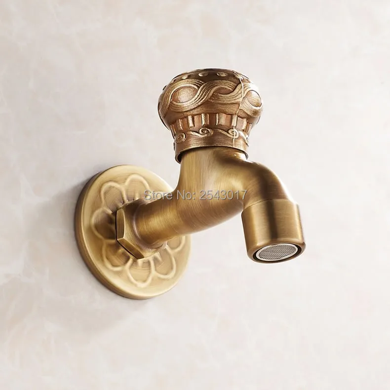 Смеситель для стирки в ванной комнате из античной латуни роскошный настенный
