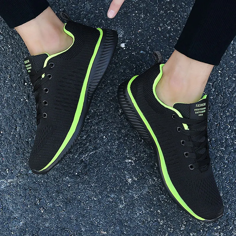 Мужская сетчатая обувь для бега мужская на шнуровке легкие удобные дышащие