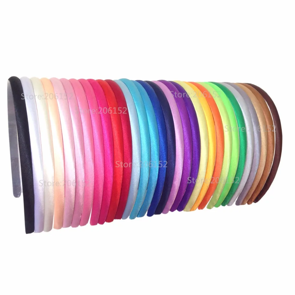 Повязка на голову из атласной ткани 10 мм 30 цветов 500 шт.|girls hair accessories|hair accessorieshair