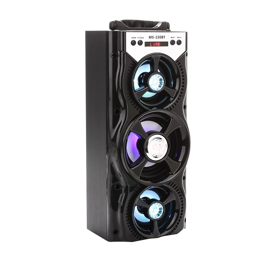 8 Вт MS-220BT Bluetooth динамик fm-радио 3D сабвуфер Портативный Hi-Fi динамик бас беспроводной TF AUX USB стерео Саундбар с светодиодный