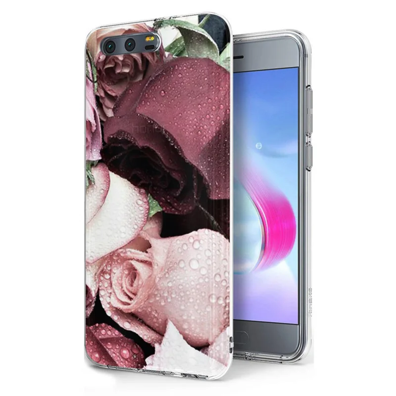 For Huawei P9lite/P8 Lite Y5ii / Y6 II Compact Honor P Smart TPU Colorful Soft Flower Face Painted Design Case Fundas A077 |