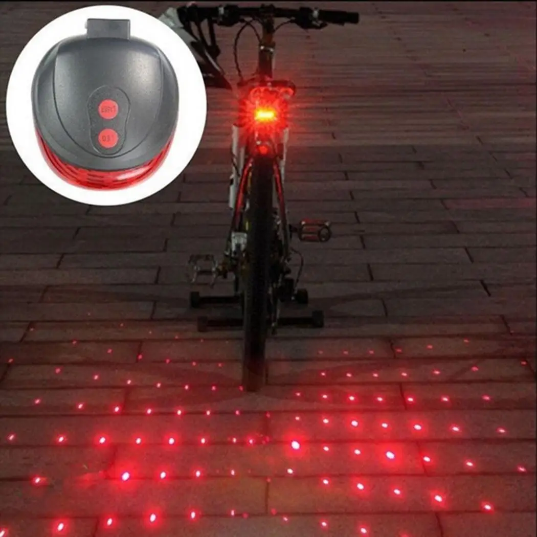 2018 велосипедный 5 LED 2 Лазерный Велоспорт свет 7 Режим вспышки MTB задний фонарь для