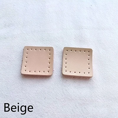 Beige Meetee 5 пар 2,8*2,8 см Натуральная Кожа Квадратная молния хвост украшение на руку DIY багажные кожаные части молния декоративный хвост кусок - Цвет: Beige