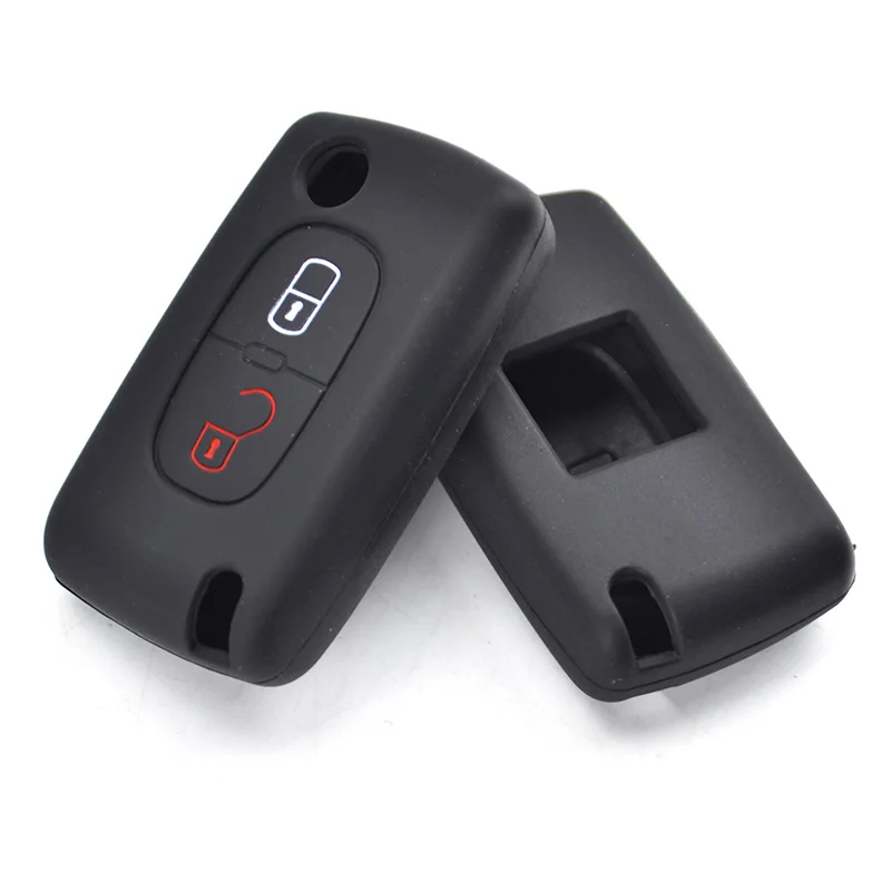 Силиконовый чехол с двумя кнопками для Peugeot 308 207 307 807 Citroen C3 Picasso C Crosser C4 Dispatch C8|fob