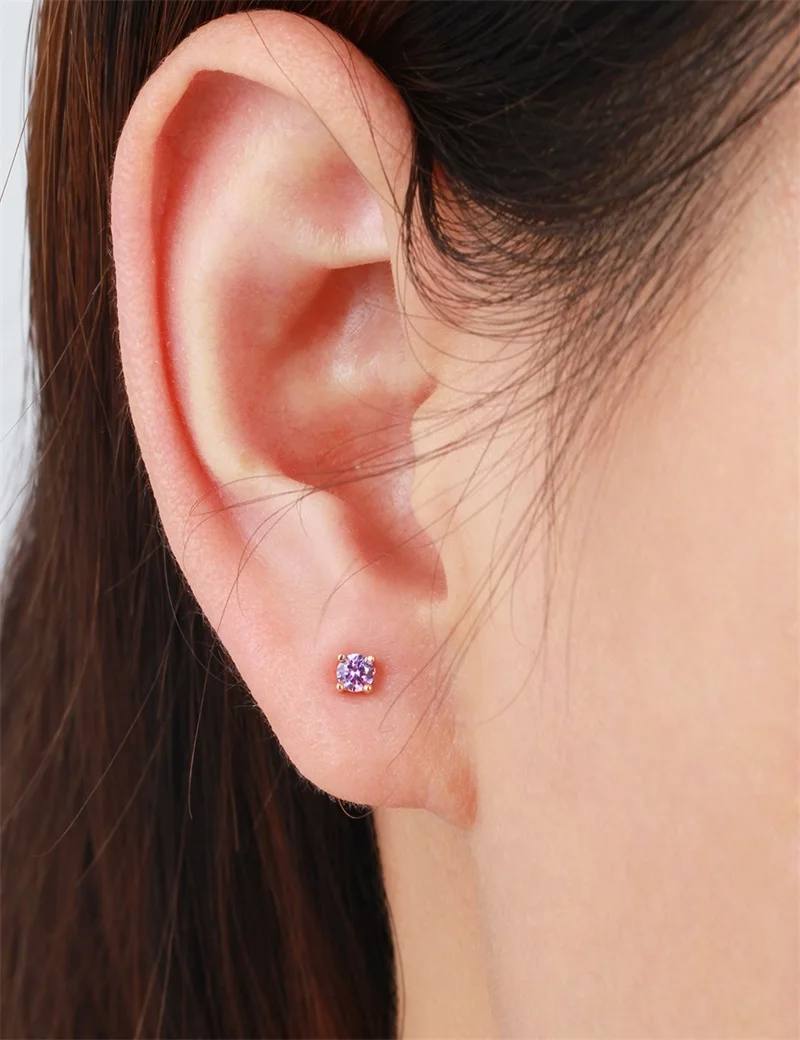 Серьги гвоздики с круглыми фианитами 8 цветов|small stud earrings|stud earringsstud earrings for women |