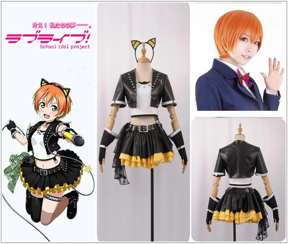 Люблю жить! Muse Rock Awakening Card Hoshizora Rin карнавальный костюм на заказ мини юбка Короткие