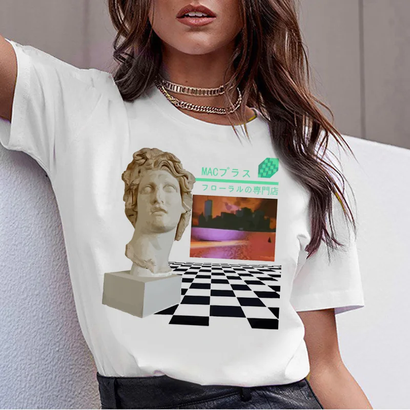 2507 Эстетика vaporwave, футболка,, женская футболка, Женский Топ, футболка, футболка в стиле хип-хоп, Корейская, повседневная, летняя, 90 s, графический, harajuku - Цвет: 2507