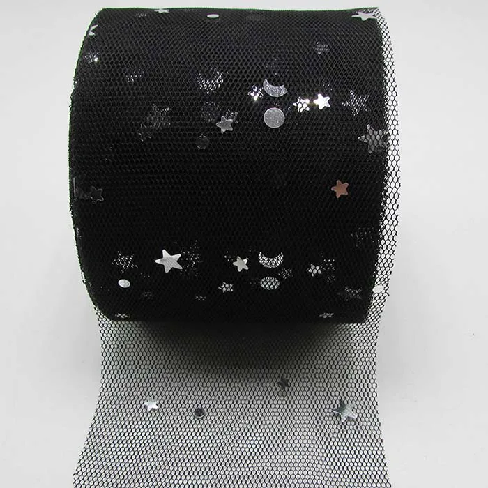 black 6 см x 25 ярдов кроя из сетчатой ткани для детей заколки для волос аксессуары DIY ручной работы сетчатая лента - Цвет: black