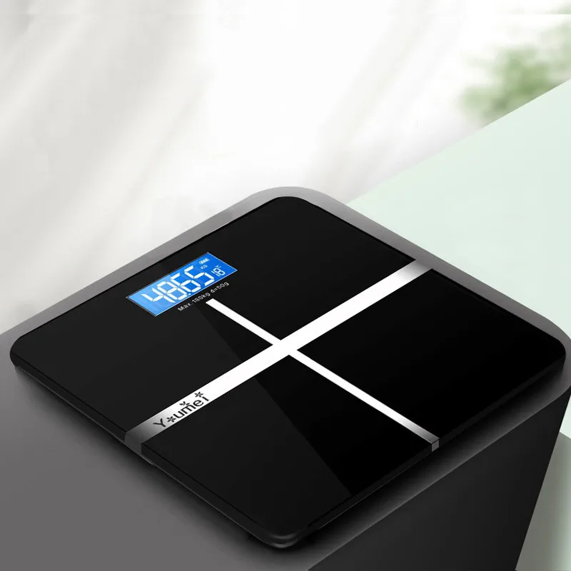01 Black Bluetooth весы напольные весы для тела, весы для ванной комнаты, умные весы с подсветкой, электронные весы с определением жира в организме, вода, мышечная масса, BMI - Цвет: 01 Black