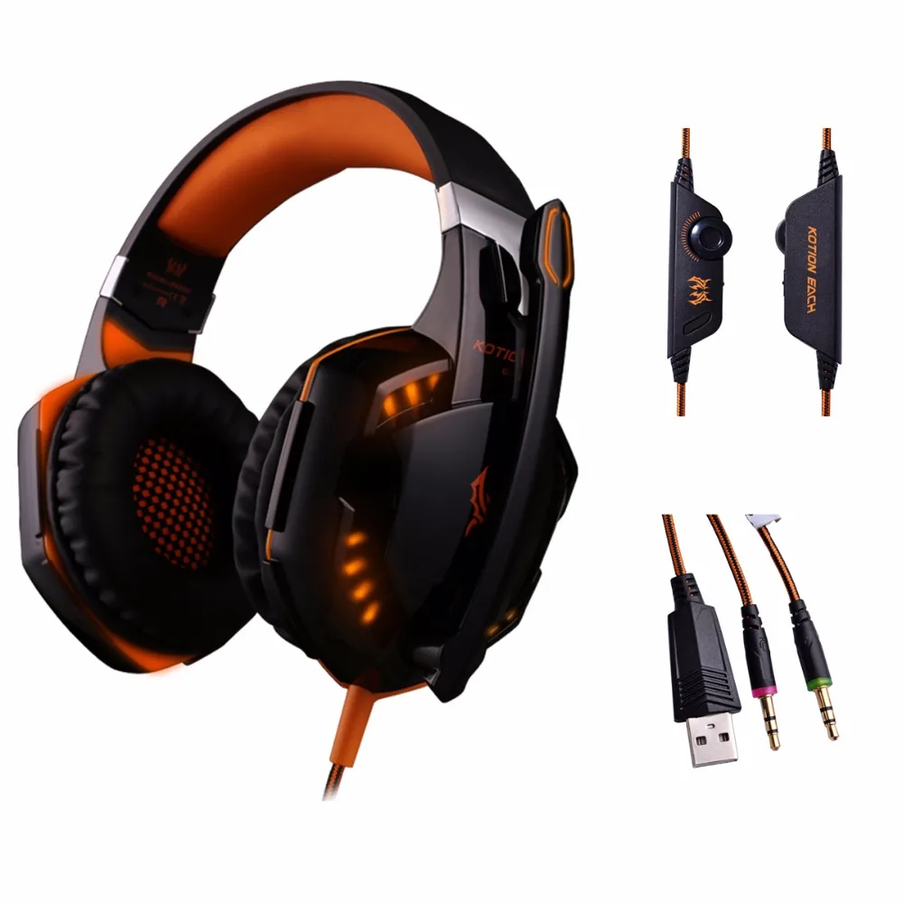 Игровая гарнитура G2000 Gamer проводные наушники с микрофоном светодиодная подсветка
