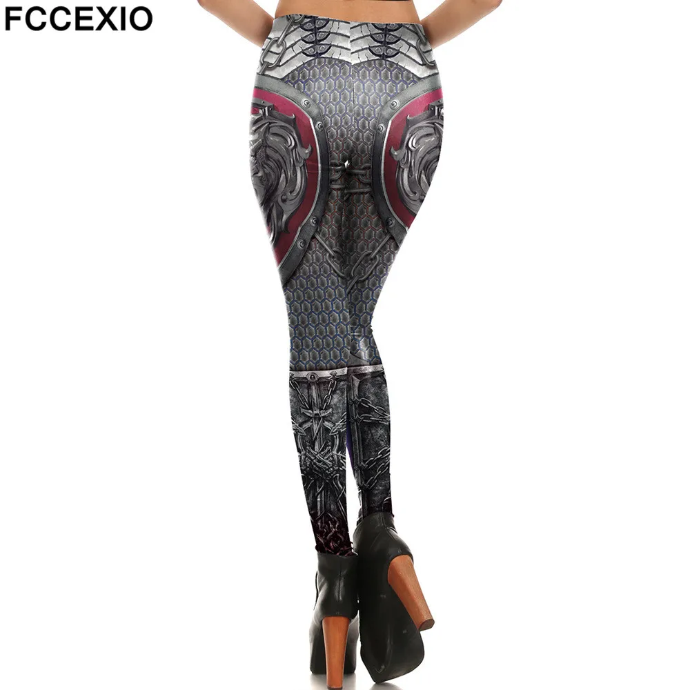 FCCEXIO 2019 Новые облегающие леггинсы для фитнеса с 3D принтом женские высокой талией