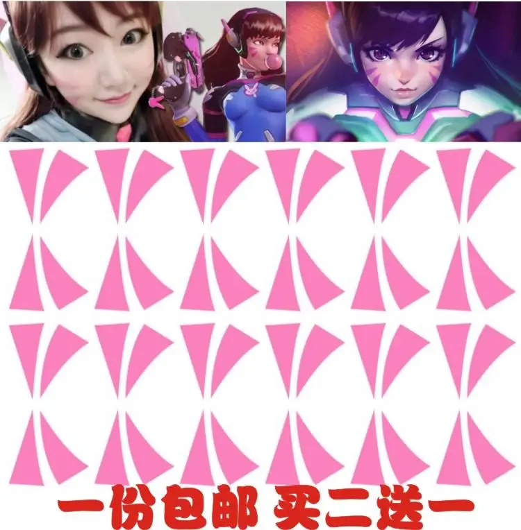 Игра Overwatch D. va DVA лицо временная татуировка стикер 3 стиля реквизит стикер водонепроницаемый боди-арт Косплей Аксессуары Костюмы