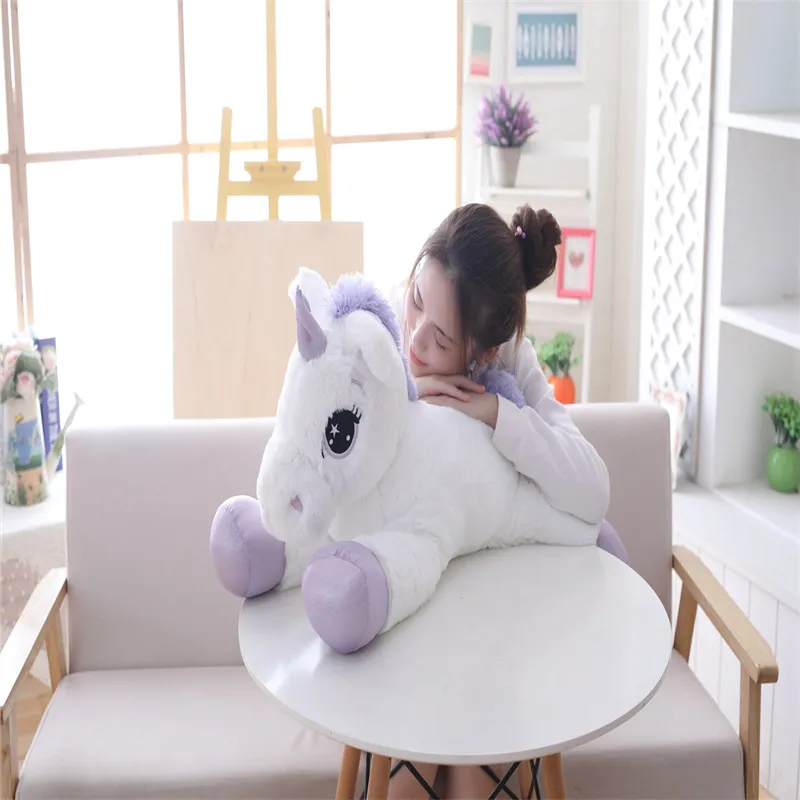 

Vanmajor 80CM Unicorn Plush Toy Soft Stuffed Pony Cartoon Unicorn Dolls Animal Horse Toy High Quality Toys for Children Girls
