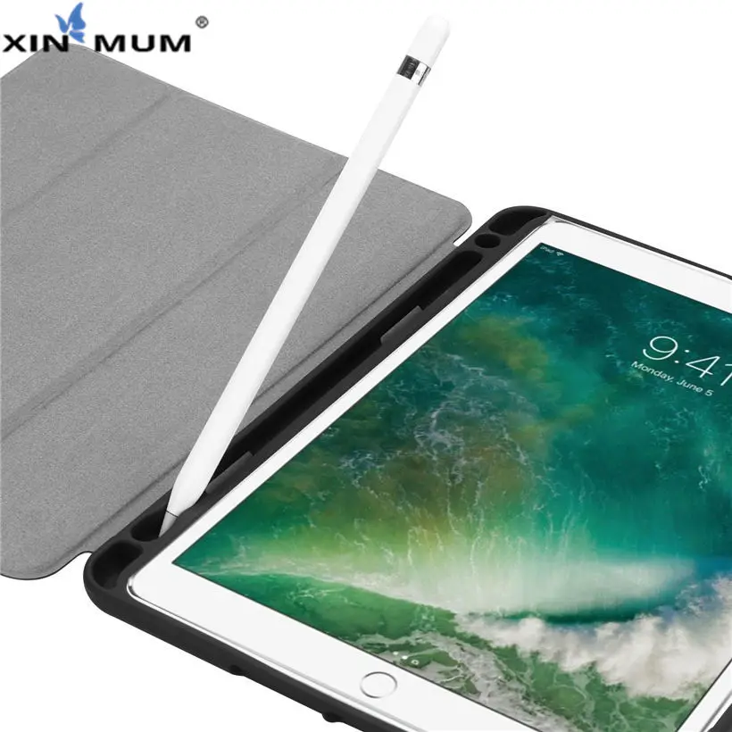 

Case For iPad 9.7 inch 5th 6th Generation 2018 2017 Cover With Pencil Holder For iPad Air 1 2 Silicone Soft Back Shell +Film+Pen