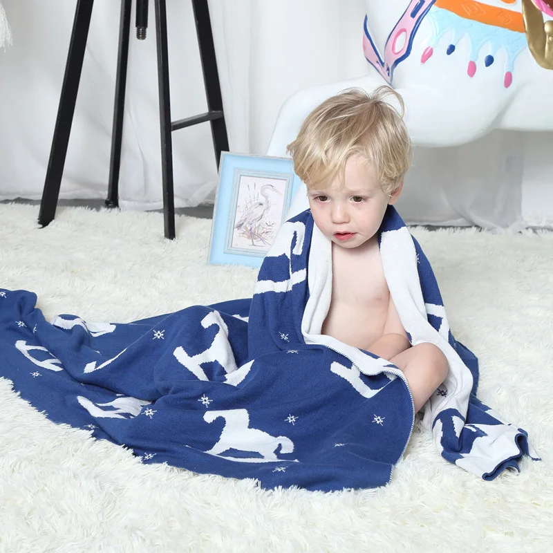 Детское муслиновое одеяло детское вязаное крючком для коляски s Cockhorse хлопковое