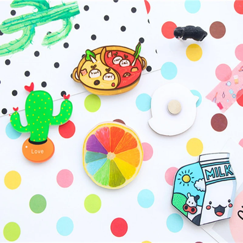 6 шт./компл. наклейки на холодильник акриловая Съемная Черная Магнитная Доска