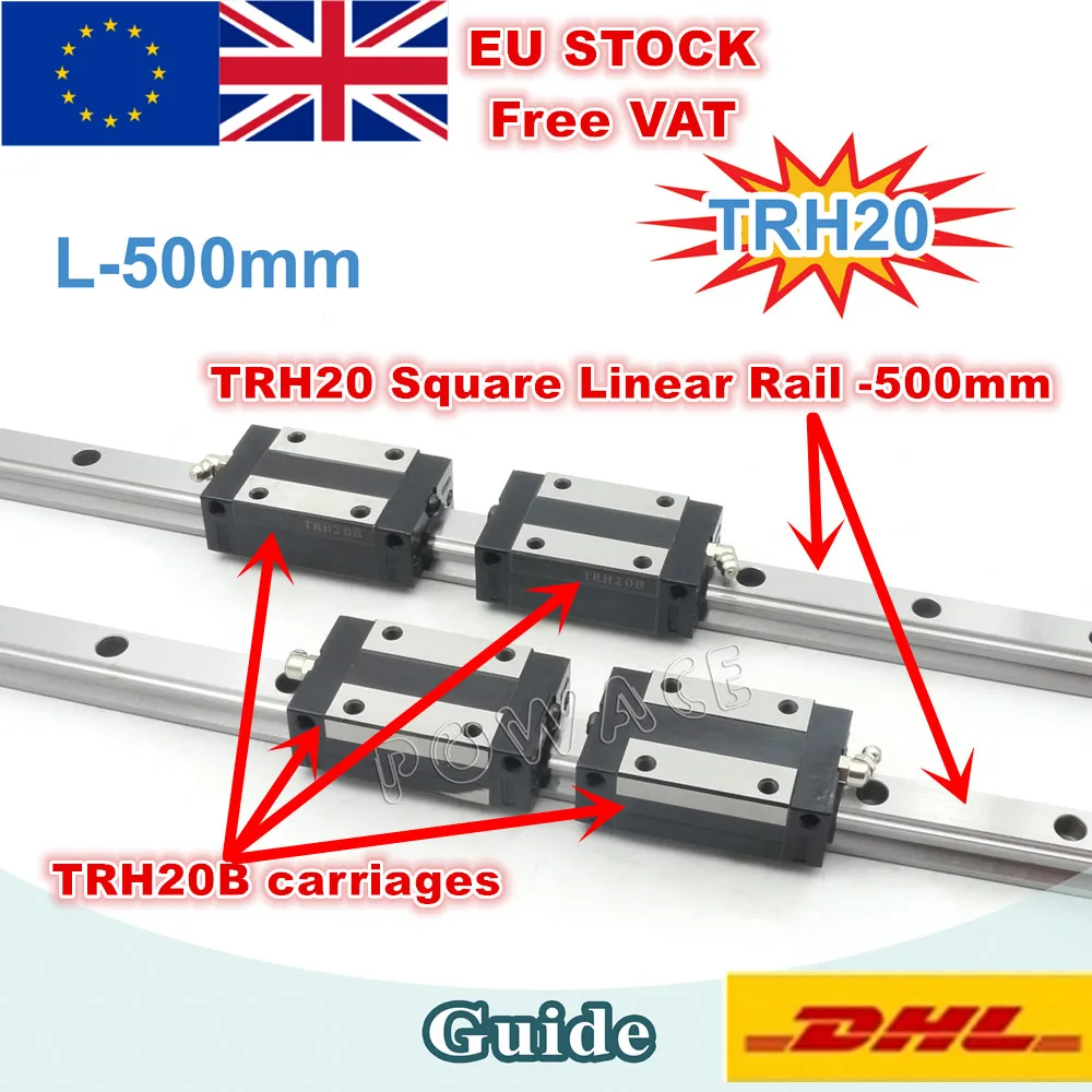 [EU STOCK] TRH20 квадратная линейная направляющая рельса 500 мм/800 мм для фрезерного
