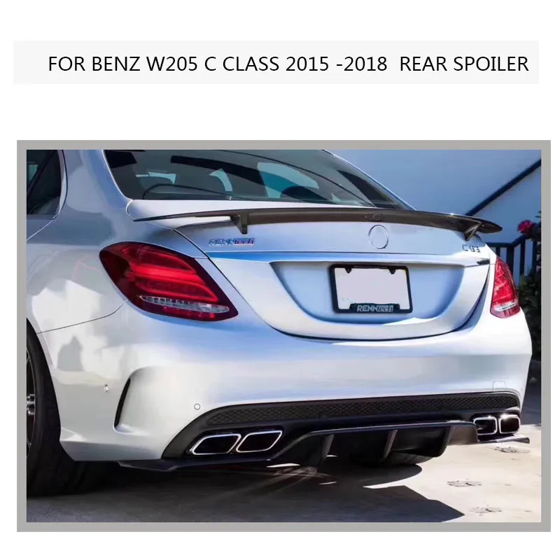 W205 C63 карбоновый спойлер для Benz C класс C200 C300 AMG 4 дверный крыло наклейка в форме губ